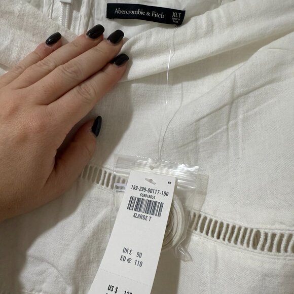 🏷 *NWT* 🤍✨ Abercrombie & Fitch Linen-Blend Strapless Midi Dress ✨🤍 - Picture 9 of 11